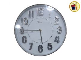 RELOJ DE PARED REDONDO NUMEROS CON RELIEVE 30CM POKA (CA3697/110105)