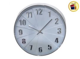 RELOJ DE PARED REDONDO NUMEROS CON RELIEVE 30CM  POKA (CA3696/110129)