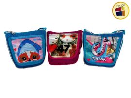 CARTERA INFANTIL GLITTER CON SOLAPA ESTAMPADA (14702/424)