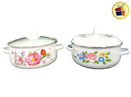 "P.R" CACEROLA ENLOZADA 22CM TAPA VIDRIO O ENLOZADA LABANIM (339566/673DG/700DG)