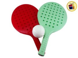 N24 RAQUETA PLAYA  PLASTICA X2+PELOTA EN RED EL PROGRESO (J379/966672/J378)