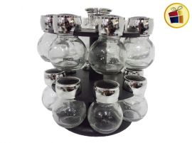 SET ESPECIEROS VIDRIO X16 GIRATORIO 22CM LABANIM (81390/010128)