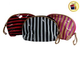 (OFERTA FINAL)PORTA COSMETICO OVAL RIGIDO RAYADO CH (071742)