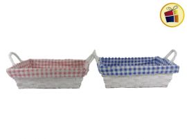 PANERA DE MIMBRE RECTANGULAR CON TELA Y MANIJA 26X20CM (961869-B37328)