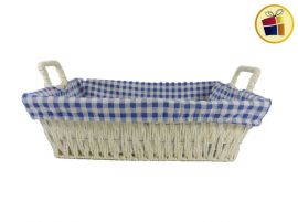 PANERA FIBRA ENTRELAZADA RECTANGULAR  CON TELA Y MANIJA 34X27CM (62019/B37118-L)