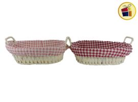 PANERA FIBRA ENTRELAZADA OVAL  CON TELA Y MANIJA  29X25CM (962033/B37119-M)