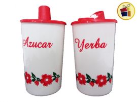 VERTEDOR DECORADO FLORES AZUCAR Y YERBA MULPLAST (931815/1003/1004)