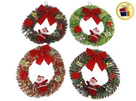 ADORNO CORONA PUERTA PAPA NOEL MOÑO  17CM FLUSS (185-19-18/880074)