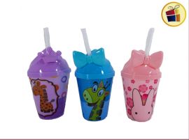 VASO PLASTICO INFANTIL ESTAMPADO SORBETE MOÑO 17CM POKA (NS220679/NS230238/206798)