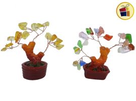 "DTO30%P" ADORNO ARBOL DE LA VIDA C/PIEDRAS EN MACETA 9CM (125424)