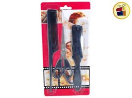 SET PELUQUERO BLISTER (TIJERA+PEINE+PEINE ENTRESACADOR) (85215)