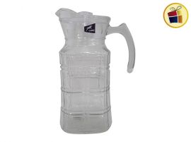 JARRA VIDRIO LABRADA CUADROS CON TAPA ACRILICA  26CM POKA (NS250056/0921J03/260031)