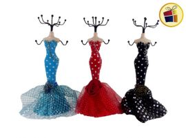 (OFERTA FINAL) PORTA BIJOU GRANDE VESTIDO LUNAR CON TUL Y FLOR CH (611755)