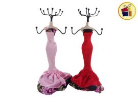 (OFERTA FINAL) PORTA BIJOU GRANDE VESTIDO LISO BORDE FLOR CH (611786)