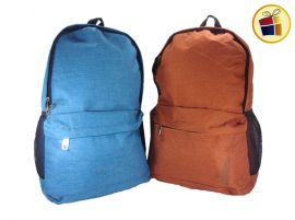 MOCHILA JUVENIL TELA CORDURA LISA CON BOLSILLO (02101)