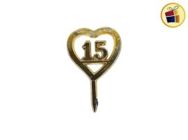 ESPIGA DE 15 CORAZON X1 (718906) METAL PLAST