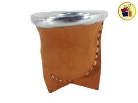 MATE DE VIDRIO VAQUETA FORRADO CUERO COCIDO 10 CM MATE FABI (189/009/162765)