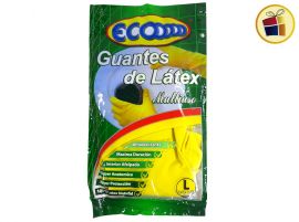 GUANTE DE LATEX MEDIANO-GRANDE ECOOO EXTRALIMP (006128/006135)