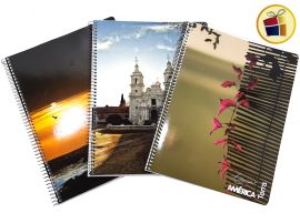 O.F.M5%CUADERNO AMERICA 29.7 TERRA C/ESPIRAL X80HJS RAYADO (854173/653101)