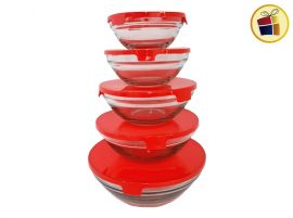 ###BOWLS X5 DE VIDRIO TAPA COLOR POKA (F1005-1Z/030311)
