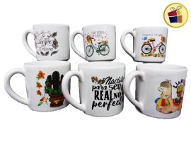 JARRO MUG DESAYUNO  CERAMICA ESTAMPAS SURTIDAS 9CM MES REG (036165/312/573)