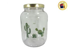 FRASCO DE VIDRIO DECORADO COCINA/CACTUS  3000CC GIGANTE 22CM MEGA ENVASES (755799/ATP049/00087)