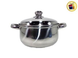 CACEROLA DE ACERO C/ TAPA DE ACERO 22 X 10 CM (779821)