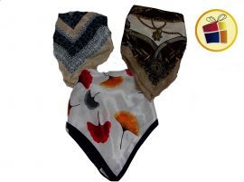 PAÑUELO SEDA PARA DAMA ESTAMPADO 50X50CM (46681)