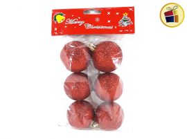 "P.C1.C2"GLOBO N° 5 X6 ROJO CON BRILLO NAVIDEÑO FLUSS (BX-0026/273496)