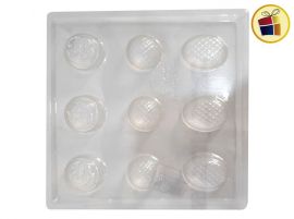MOLDE PLACA BOMBONES REDONDO Y OVALADOS X1 (00B106/44260) TRIGGER PACK