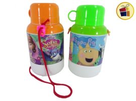 TERMO INFANTIL CON TAPA Y CORREA VARIOS PERSONAJES 18 CM DEL GUERCIO (500201)