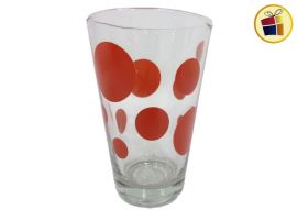 VASO DE VIDRIO TANGO LUNARES NARANJA 400CC DURAX (411230)