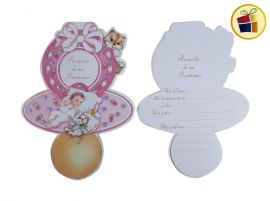 ESTAMPA BAUTISMO  CHUPETE NENA (4218/70653) GOLD MUNDO