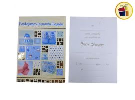 INVITACION BABY SHOWER VARON X10 (11009/54635) GOLD MUNDO