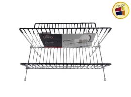 SECAPLATOS PLEGABLE CROMADO FORMA CRUZ 44X31X24CM SIN BANDEJA (142450/424505)