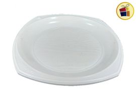 PLATO HONDO X10 BLANCO/NEGRO (18957) BANPLAST