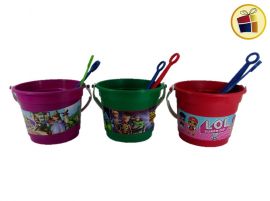 BALDE DE PLAYA PERSONAJE CON PALA Y RASTRILLO EN BOLSA EL PROGRESO (779715)