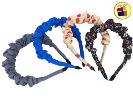 VINCHA FORRADA FRUNCIDA TELA LISA Y ESTAMPADA (02416)