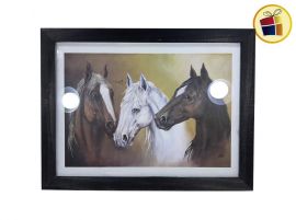 CUADRO CON VIDRIO  MARCO MADERA 30X40 M3 MIX PORTARETRATOS (003110)