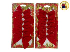 MOÑO TELA BRILLO NAVIDEÑO  X6 7 CM FLUSS (MD00001510/070128) 