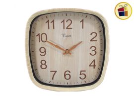 RELOJ PARED CUADRADO SIMIL MADERA CLARA 25X25CM POKA (CA4873/418651/069002)