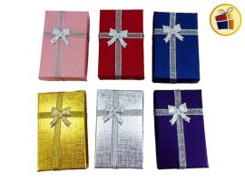 CAJA REGALO MEDIANA RECTANGULAR LISA CON MOÑO (CV) (17041)