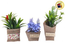 ADORNO IMAN PLANTA CON BOLSA ARPILLERA (471781/C-947-17-8)