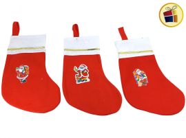 BOTA NAVIDEÑA CON APLIQUE TELA PLUSH 35X17 ((CH)) (515020/445-15-2)