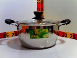 CACEROLA DE ACERO MANGO BAQUELITA T/VIDRIO PROFUNDA ((CH)) 20X10CM (573007/P596-17-2/701861)