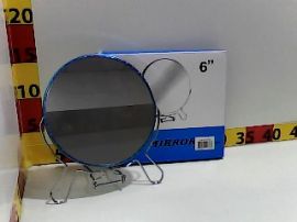 ESPEJO REDONDO DOBLE FAZ Y AUMENTO 6"(15CM) BASE METAL JAISPUR(684800/60707)