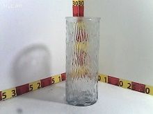 FLORERO DE VIDRIO CILINDRICO LABRADO 10X25.5CM (CH) (C-731-24-4/286982)