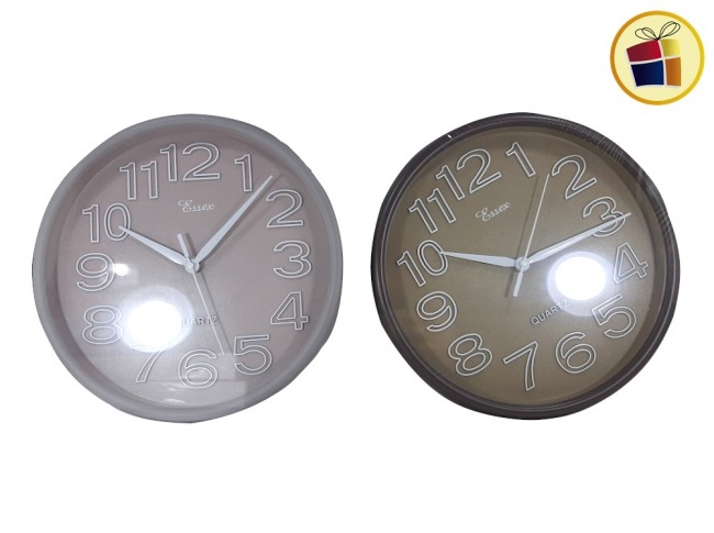 RELOJ PARED REDONDO NUMERO CON RELIEVE 30CM POKA (CA4878/050332)