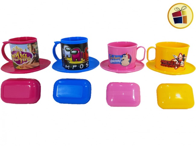 SET ESCOLAR DE TAZA+PLATO Y JABONERA PERSONAJES EL PROGRESO (VSET/884267)
