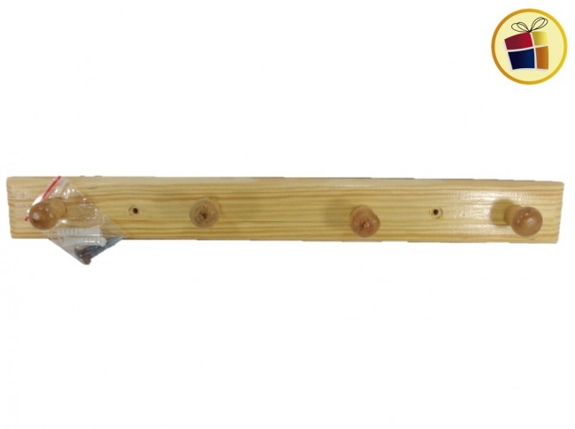 PERCHERO MADERA 4 GANCHOS 37CM (145/2395/91453)